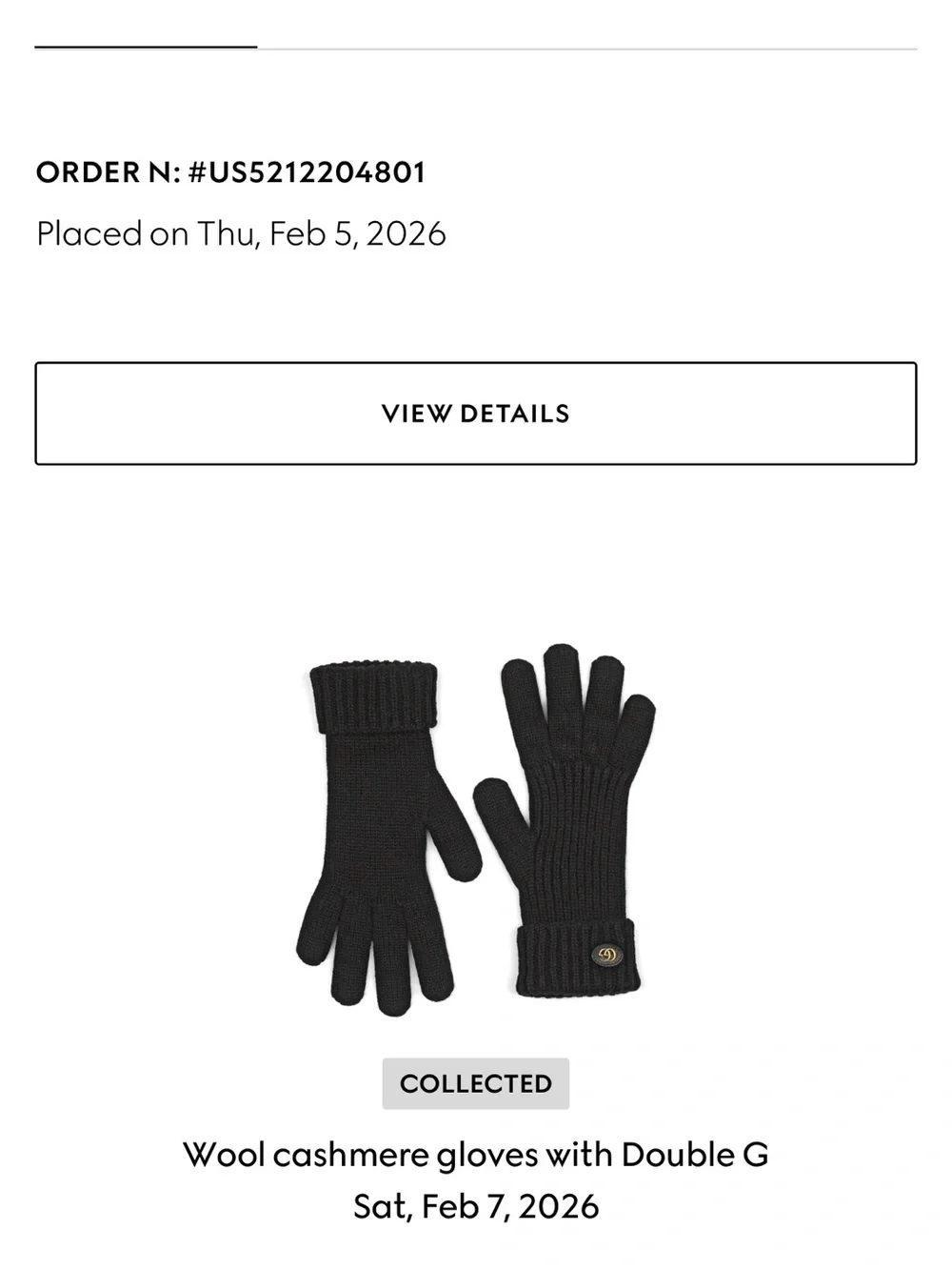 NWT Gucci Wool Cashmere Double G Gloves, in size L